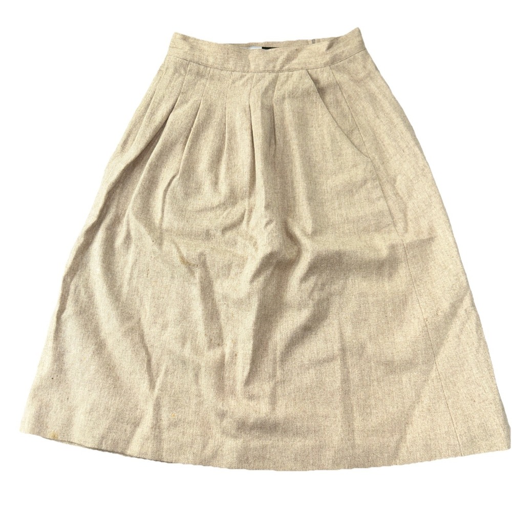 Panther Wool Skirt Women's‎ 24 Beige Vintage